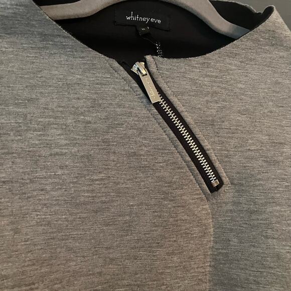 Whitney Eve Gray Scuba Sweatshirt Womans Medium Zipper Accents NEW Streetwear - Picture 7 of 12